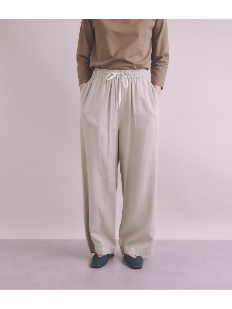 【SALE／44%OFF】Organic Cotton Twill ドローストリングワイドパンツ SIPULI シプリ パンツ その他のパンツ イエロー グレー【RBA_E】【送料無料】[ Fashion]