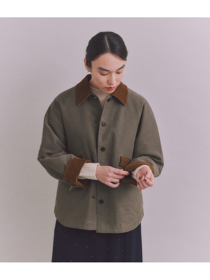 【SALE／44%OFF】Cotton Moleskin 襟切替ブルゾン SIPULI シプリ ジャケット・アウター ブルゾン・ジャンパー グリーン【RBA_E】【送料無料】[ Fashion]