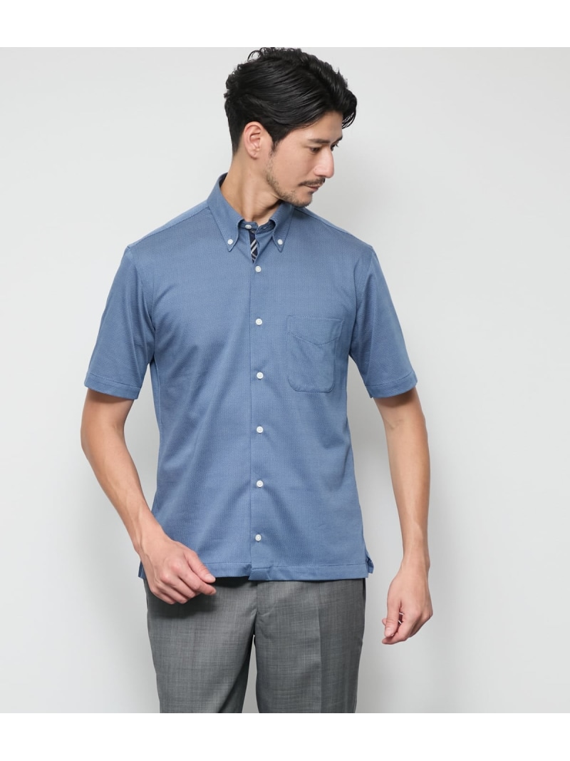 【SALE／40%OFF】3色ドビージャカード 前開きボタンダウンポロシャツ NEWYORKER MEN ニューヨーカー トップス ポロシャツ ブルー パープル【RBA_E】【送料無料】[ Fashion]