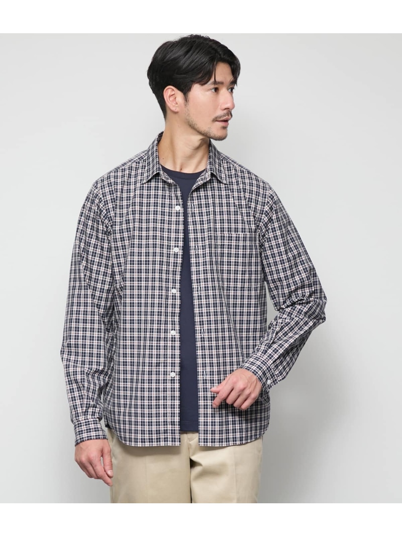 【SALE／50%OFF】GIZA COTTON ニューヨーカータータン 長袖 オーバーサイズシャツ NEWYORKER MEN ニューヨーカー トップス プルオーバー・トップ 米国海軍【RBA_E】【貨物輸送無料】[ Fashion]
