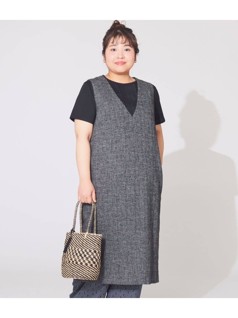 【SALE／28%OFF】【L】【ウォッシャブル】ソフトブッチャー Vネックジャンパースカート NEWYORKER WOMEN L-SIZE ニューヨーカー エル大いさ 衣裳・御召しもの 衣裳 米国海軍【RBA_E】【貨物輸送無料】[ Fashion]