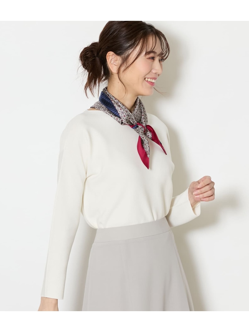 【L】【手洗い可能】TCホールガーメント(R) ボートネックニットプルオーバー NEWYORKER WOMEN L-SIZE ニューヨーカー エルサイズ トップス ニット ホワイト ブラック【送料無料】[ Fashion]