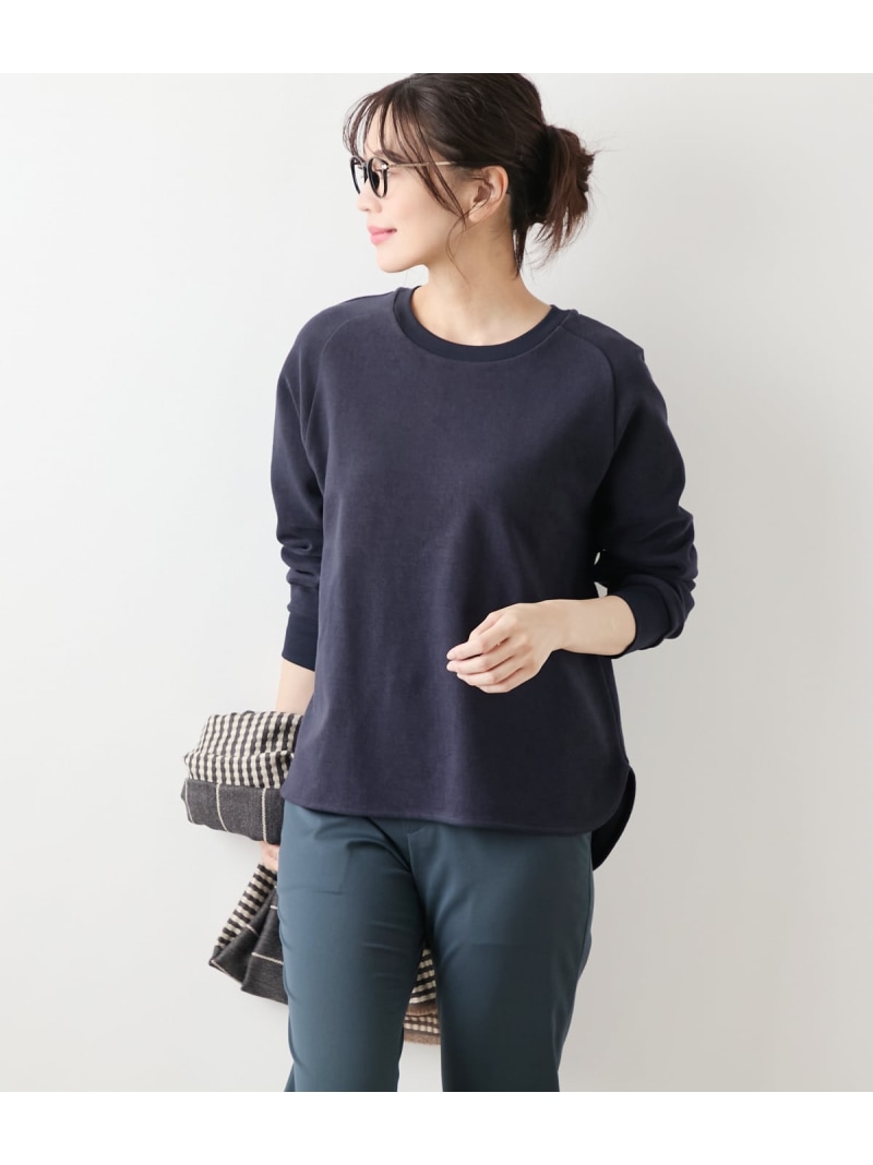 【SALE／35%OFF】オーガニックコットンパイル クルーネックプルオーバー NEWYORKER WOMEN ニューヨーカー トップス カットソー・Tシャツ ネイビー【RBA_E】【送料無料】[ Fashion]