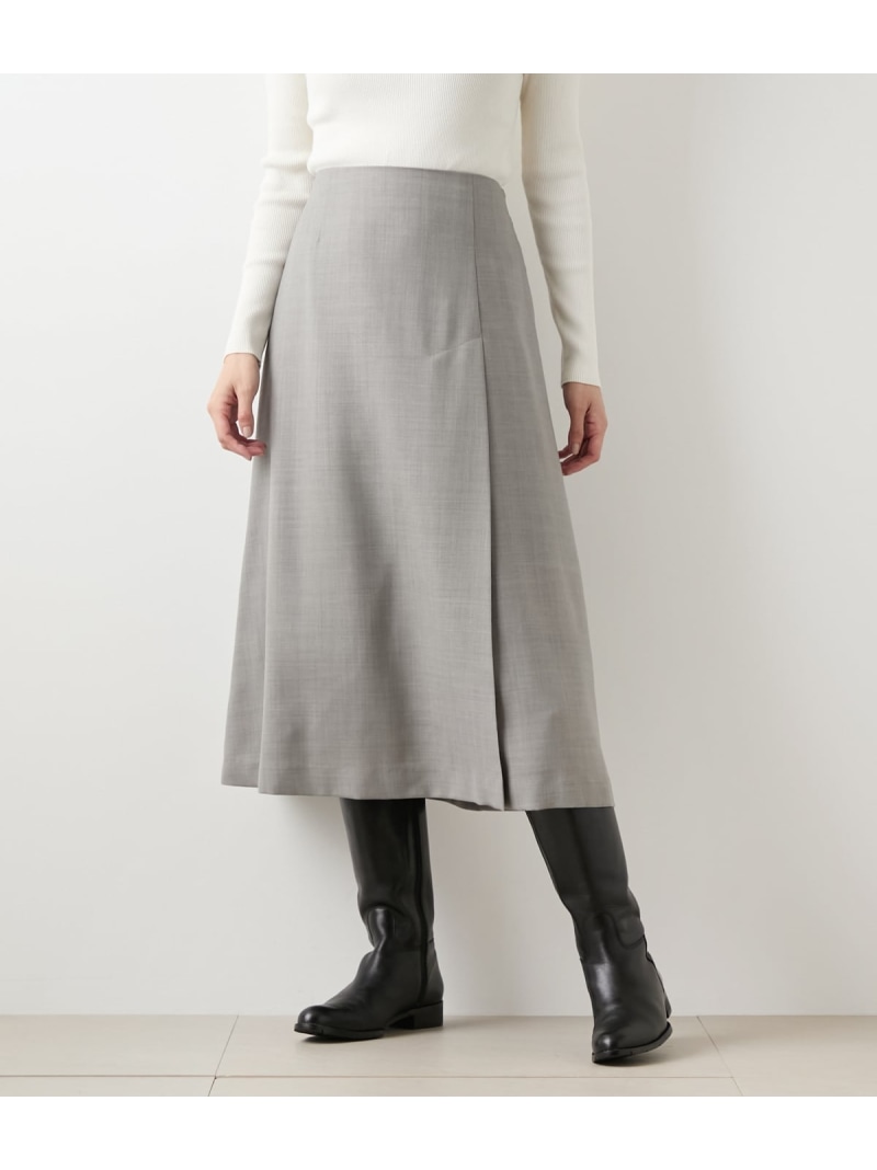 【SALE／38%OFF】【L】【ウォッシャブル】TWビエラ ワンタックAラインスカート NEWYORKER WOMEN L-SIZE ニューヨーカー エルサイズ スカート その他のスカート ネイビー【RBA_E】【送料無料】[ Fashion]