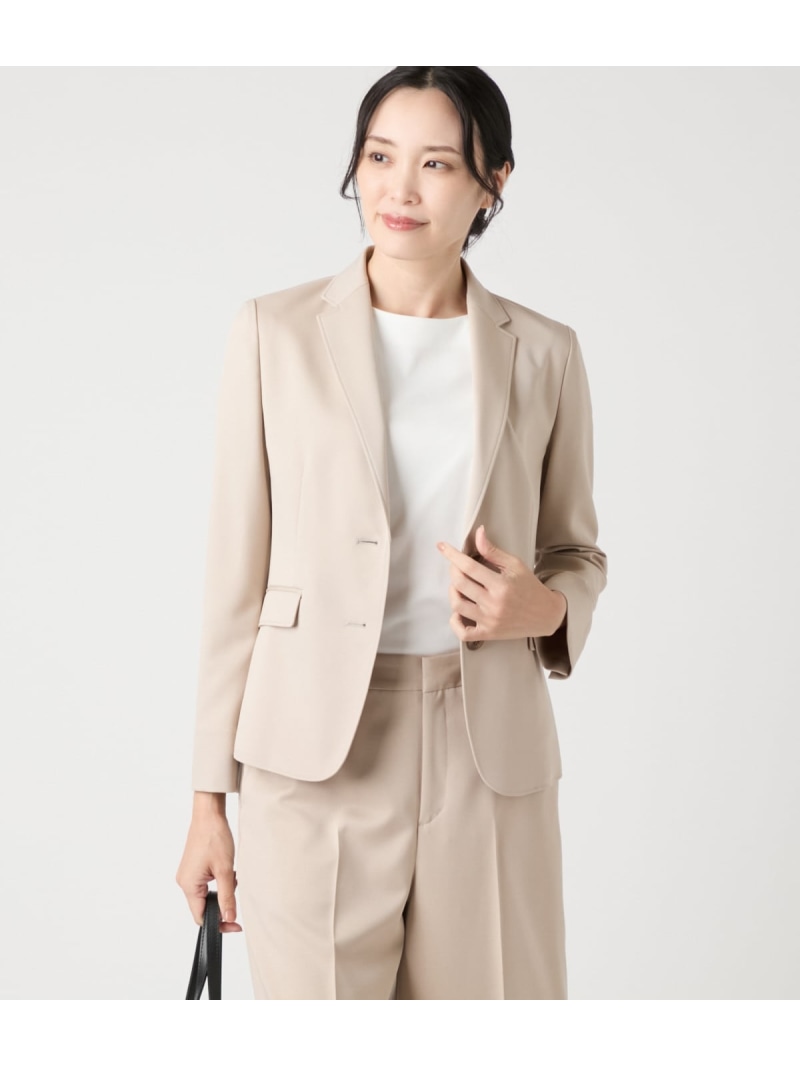 【SALE／42%OFF】【ウォッシャブル】ストレッチ ノッチドラペル2釦ジャケット NEWYORKER WOMEN ニューヨーカー ジャケット・アウター テーラードジャケット・ブレザー ネイビー ベージュ【RBA_E】【送料無料】[ Fashion]
