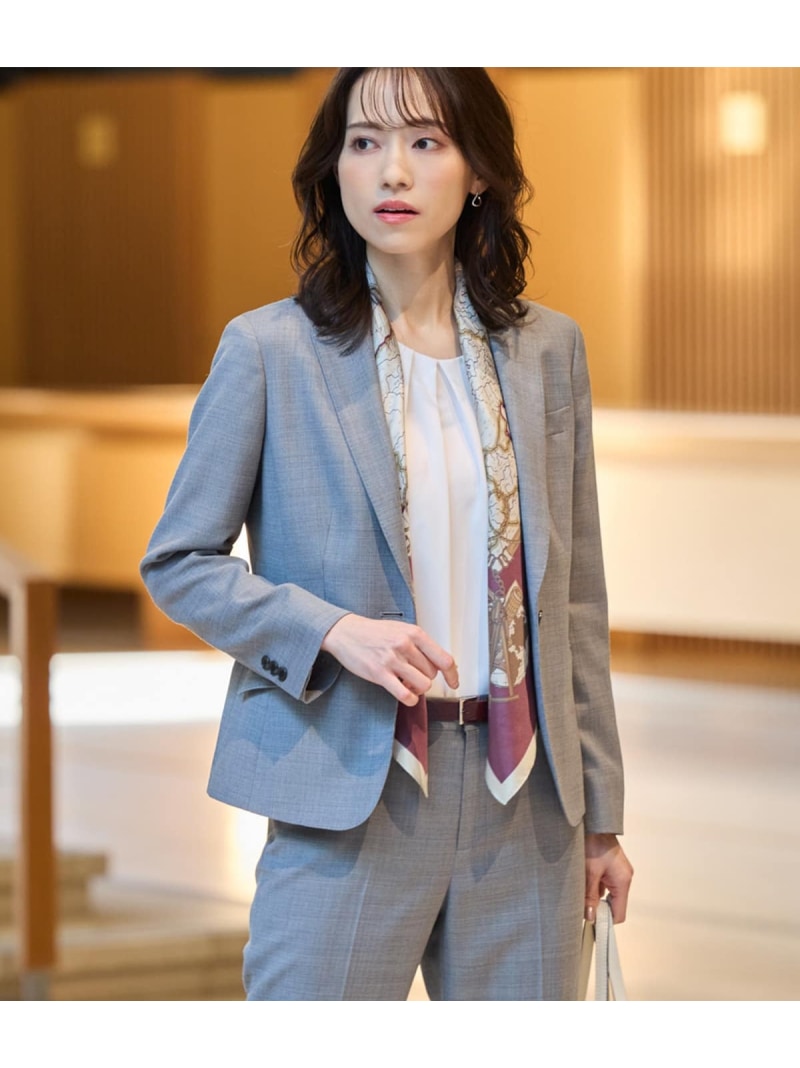 【SALE／50%OFF】グレンチェック ノッチドラペル1釦ジャケット NEWYORKER WOMEN ニューヨーカー ジャケット・アウター テーラードジャケット・ブレザー ネイビー グレー【RBA_E】【送料無料】[ Fashion]