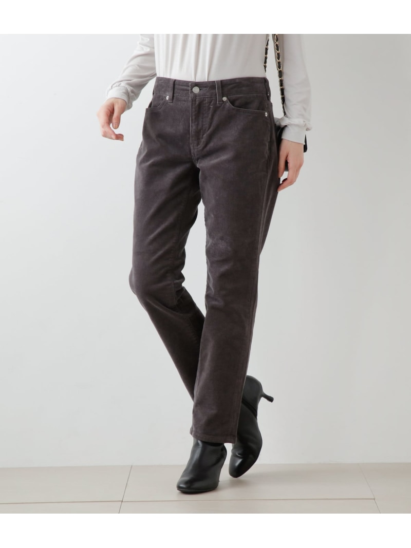 【SALE／50%OFF】【60th×コラボ】EDWIN ストレッチライトコール テーパードパンツ NEWYORKER WOMEN ニューヨーカー パンツ その他のパンツ ブルー グレー ベージュ【RBA_E】【送料無料】[ Fashion]