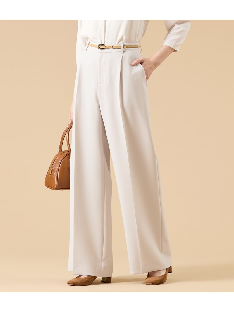 【L】【ウォッシャブル】シルキークロス 1タックワイドパンツ(ベージュ) NEWYORKER WOMEN L-SIZE ニューヨーカー エルサイズ パンツ その他のパンツ ベージュ【送料無料】[ Fashion]