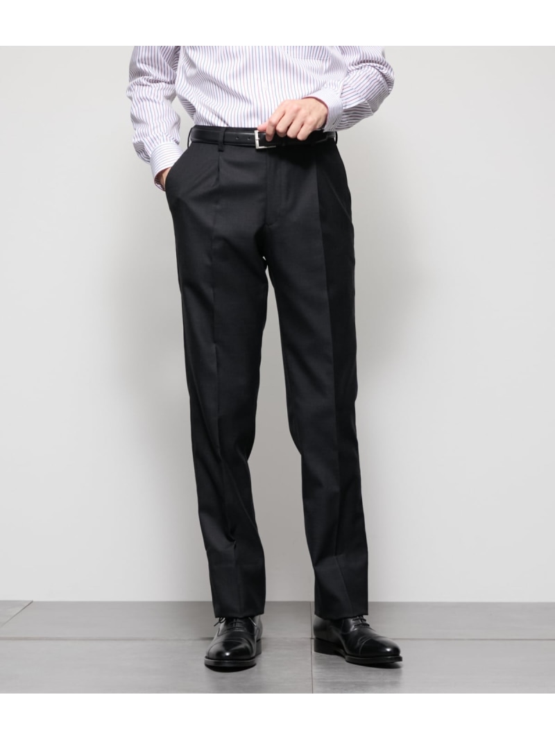 HERITAGE CLOTH 無地 サキソニー ワンタックスラックス(セットアップ対応) NEWYORKER MEN ニューヨーカー パンツ スラックス・ドレスパンツ ネイビー グレー【送料無料】[ Fashion]