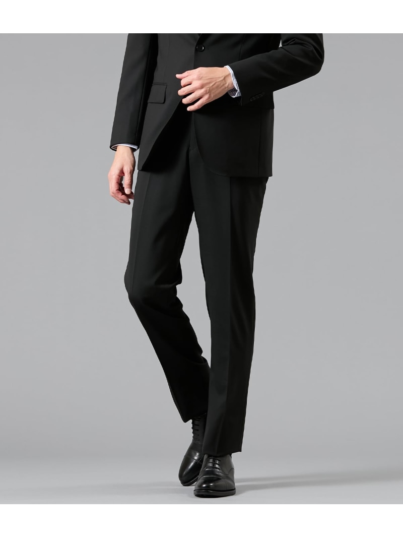 【撥水】10month ソリッドブラック スラックス(セットアップ対応) NEWYORKER MEN ニューヨーカー パンツ スラックス・ドレスパンツ ブラック【送料無料】[ Fashion]