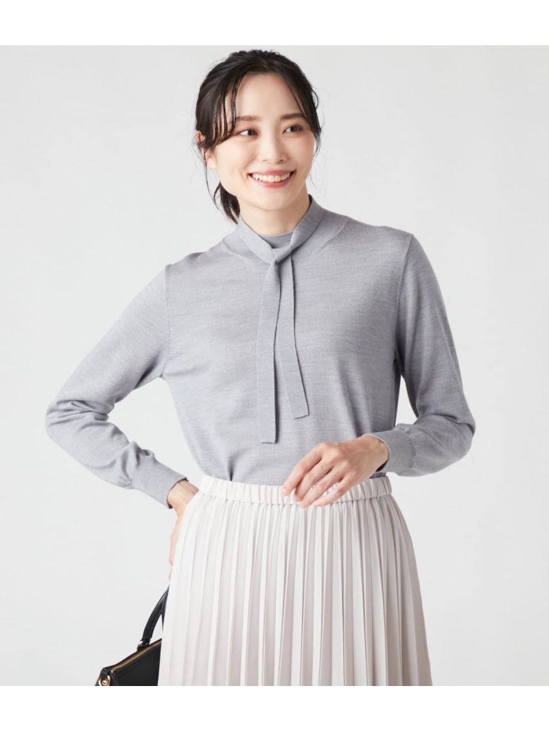 ザニューハウス　コットンカシミアロングスリーブニット　グレー Noble（ノーブル）の「《追加》【THE NEW HOUSE】COTTON