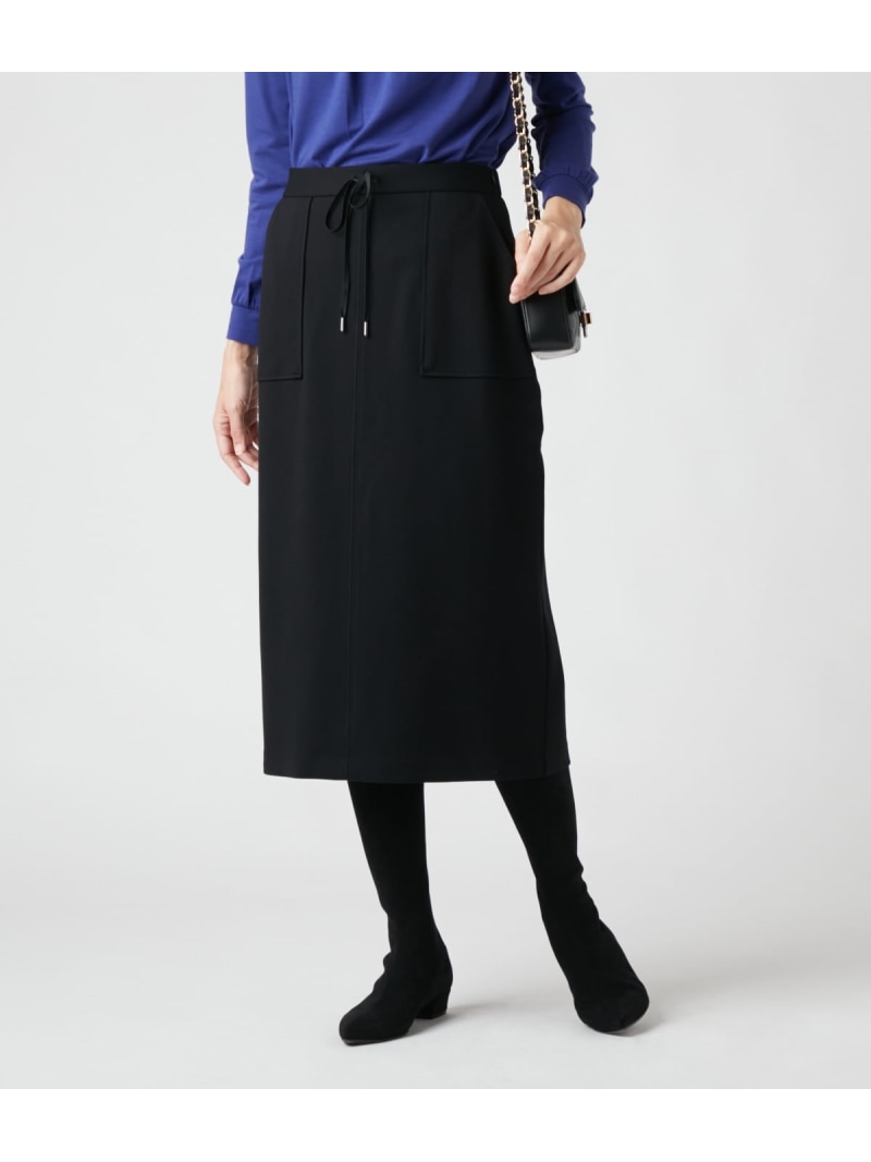 【SALE／23%OFF】【L】レーヨンナイロンポンチ カットソースカート NEWYORKER WOMEN L-SIZE ニューヨーカー エルサイズ スカート その他のスカート ブラック ベージュ【RBA_E】【送料無料】[ Fashion]