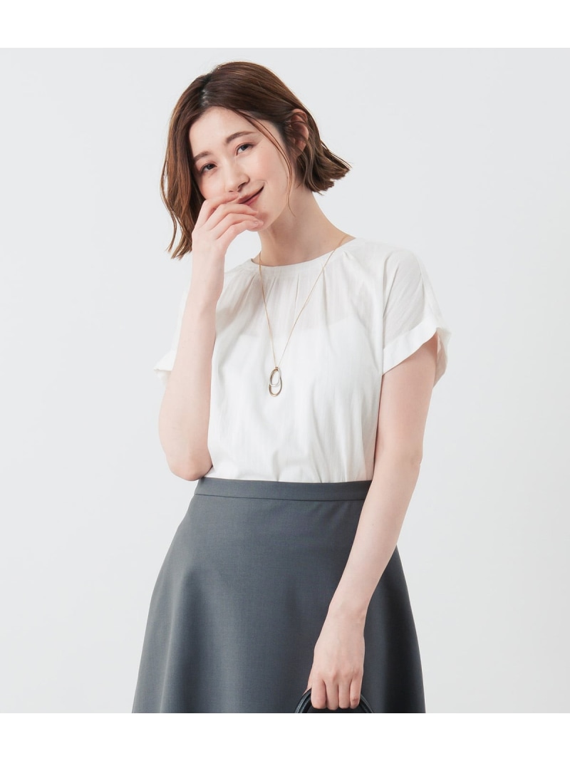 コットンレーヨンカラミストライプ 2WAYブラウス NEWYORKER WOMEN ニューヨーカー トップス シャツ・ブラウス ホワイト【送料無料】[ Fashion]｜NEWYORKER