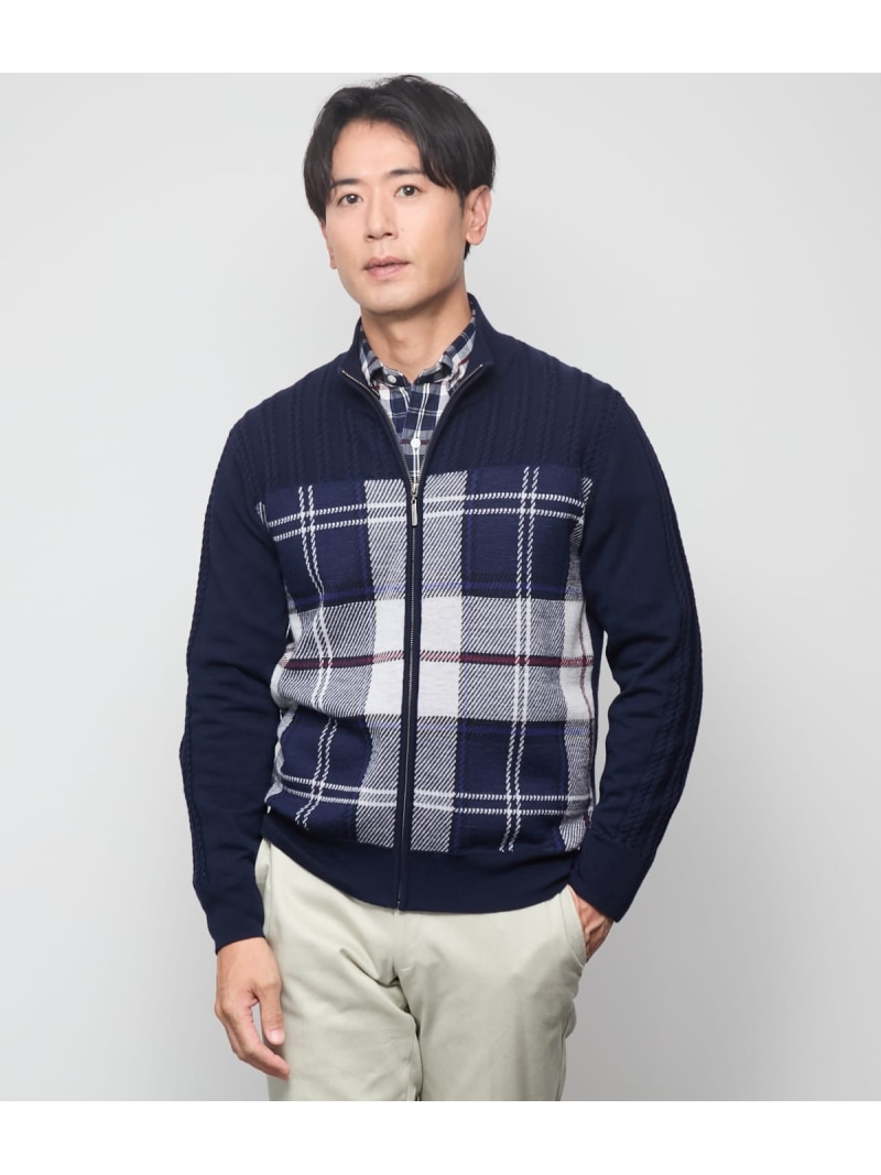 ニューヨーカータータン 有線テレビ柄スタンドフルジップ ジレー NEWYORKER MEN ニューヨーカー トップス ジレー 米国海軍【貨物輸送無料】[ Fashion]