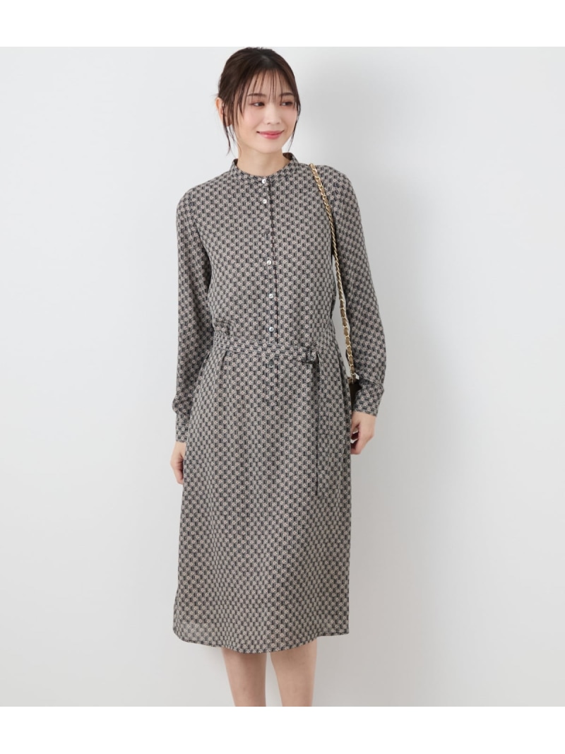 【SALE／29%OFF】【L】アーキテクスチャーモチーフプリント スタンドカラ-ワンピース NEWYORKER WOMEN L-SIZE ニューヨーカー エルサイズ ワンピース・ドレス ワンピース ネイビー【RBA_E】【送料無料】[ Fashion]｜NEWYORKER 19,272円