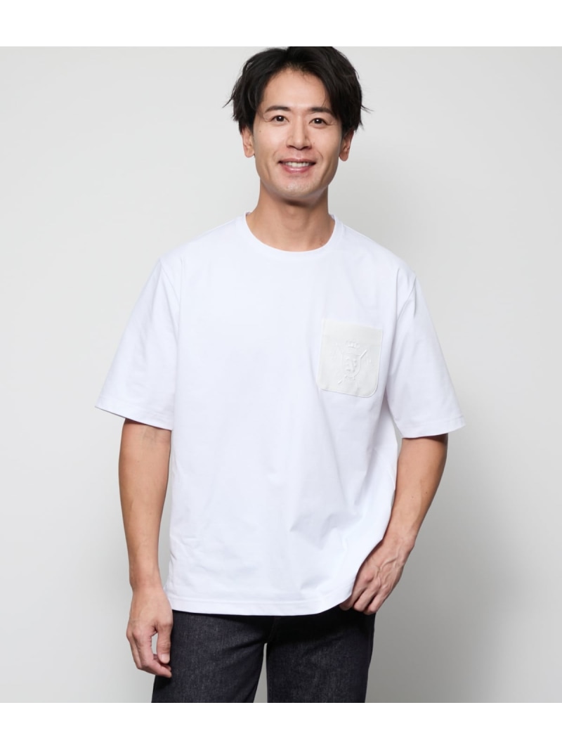 【SALE／30%OFF】【吸水速乾】COOL COMFORT ニューヨーカーエンボスプリント 半袖 労働者の一団素っ首プルオーバー NEWYORKER MEN ニューヨーカー トップス カットソー・プルオーバー 白いこと【RBA_E】【貨物輸送無料】[ Fashion]