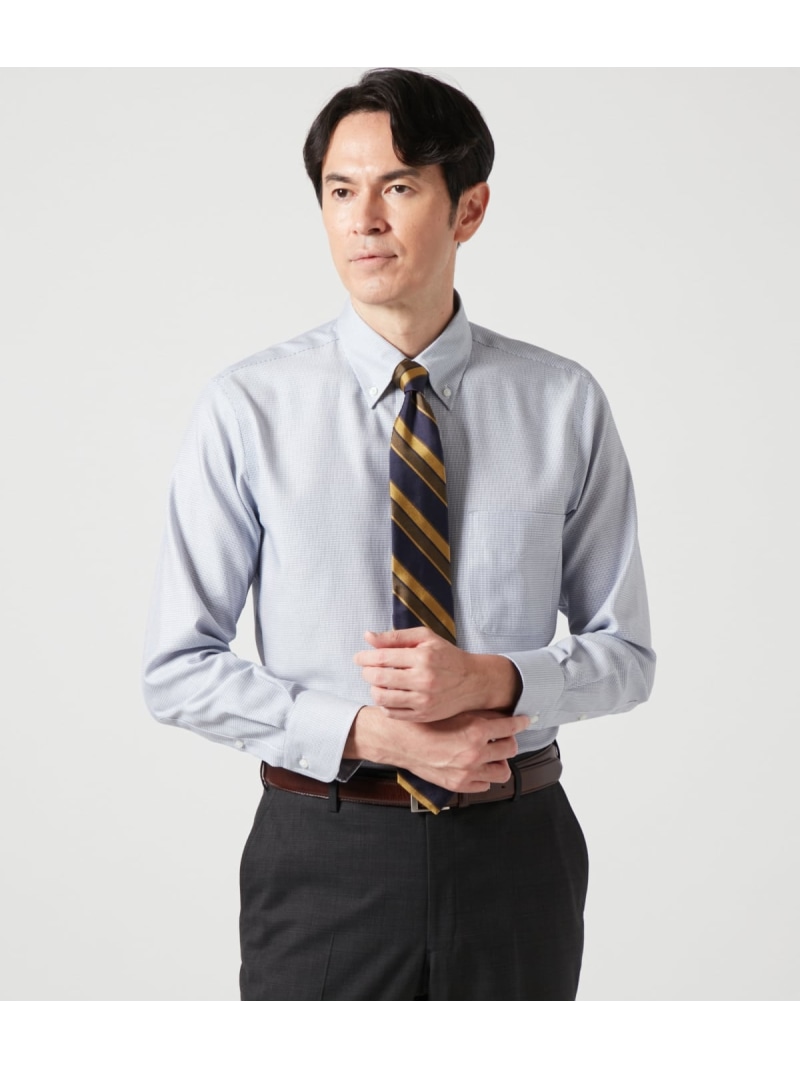 【SALE／36%OFF】NY CARE FREE ドビーチェック 長袖ボタンダウンシャツ NEWYORKER MEN ニューヨーカー トップス シャツ・ブラウス ネイビー【RBA_E】【送料無料】[ Fashion]