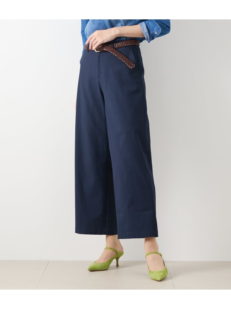 【SALE／26%OFF】麻混オックス アジャスト釦ワークパンツ NEWYORKER WOMEN ニューヨーカー パンツ その他のパンツ ネイビー【RBA_E】【送料無料】[ Fashion]
