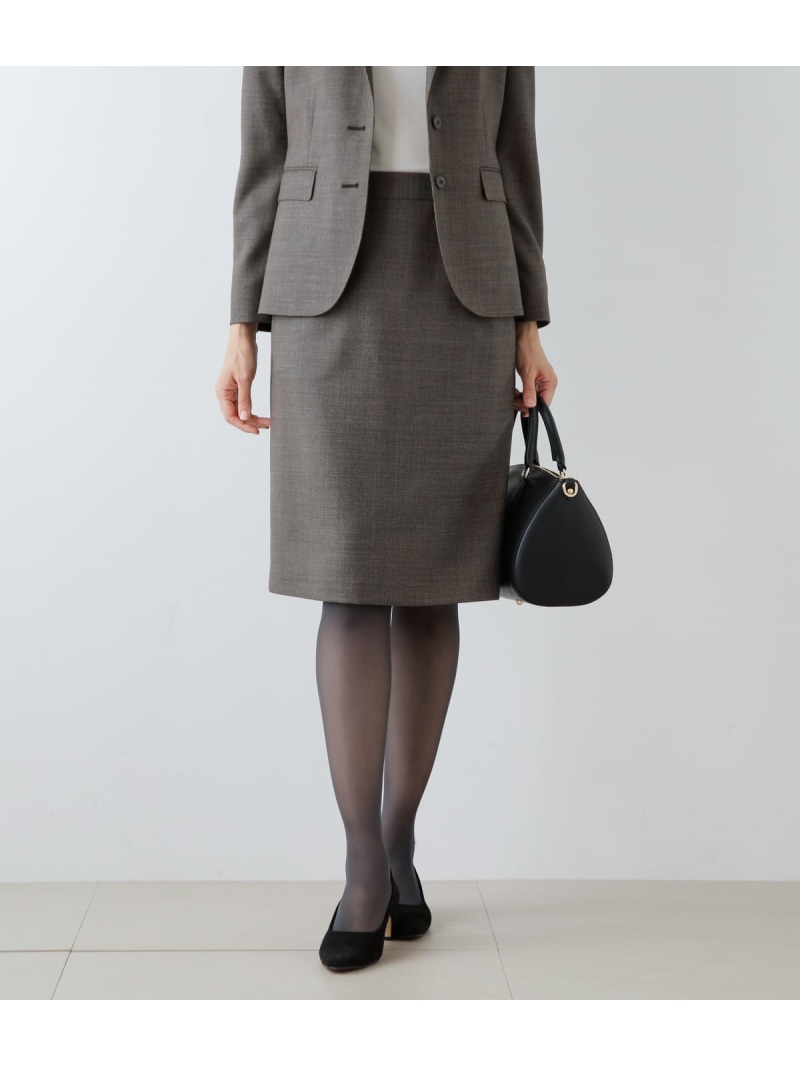 【SALE／43%OFF】ウールシャークスキン ストレートスカート NEWYORKER WOMEN ニューヨーカー スカート その他のスカート ブルー ブラウン【RBA_E】【送料無料】[ Fashion]