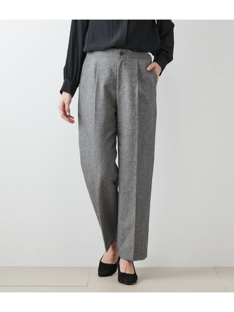 【SALE／34%OFF】ウールアルパカホームスパン サイドアジャスターパンツ NEWYORKER WOMEN ニューヨーカー パンツ スラックス・ドレスパンツ ベージュ グレー【RBA_E】【送料無料】[ Fashion] 12,375円