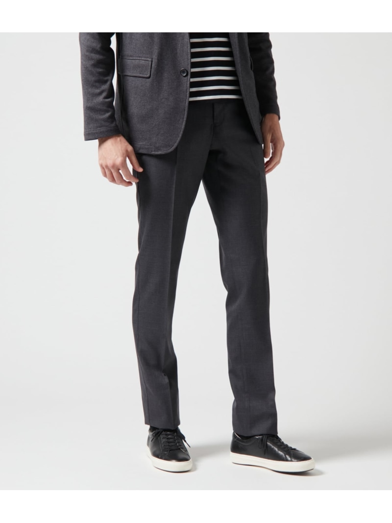 【SALE／50%OFF】【ウォッシャブル】テトロンウール ハウンドトゥース スラックス NEWYORKER MEN ニューヨーカー パンツ スラックス・ドレスパンツ ネイビー グレー【RBA_E】【送料無料】[ Fashion]