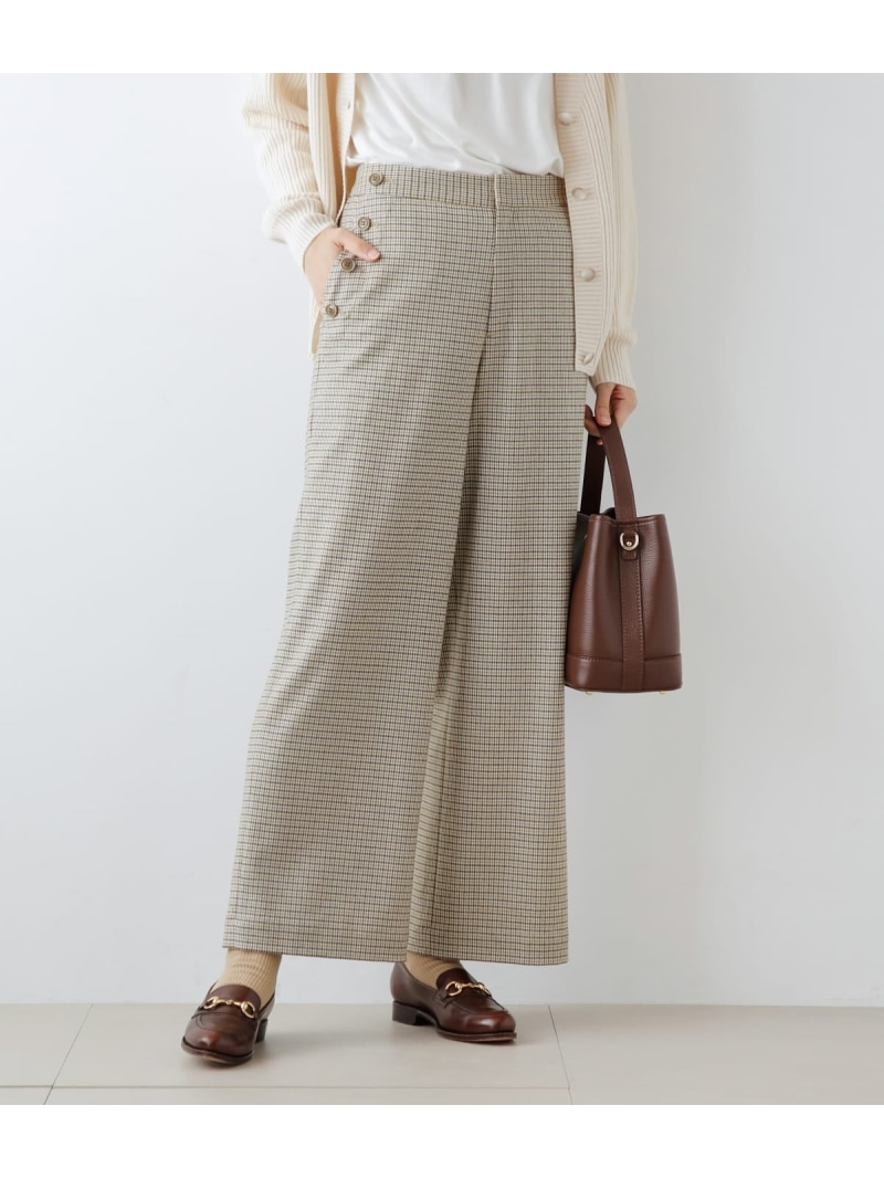 【SALE／40%OFF】カラードガンクラブチェック マリンパンツ NEWYORKER WOMEN ニューヨーカー パンツ その他のパンツ イエロー ブルー【RBA_E】【送料無料】[ Fashion]