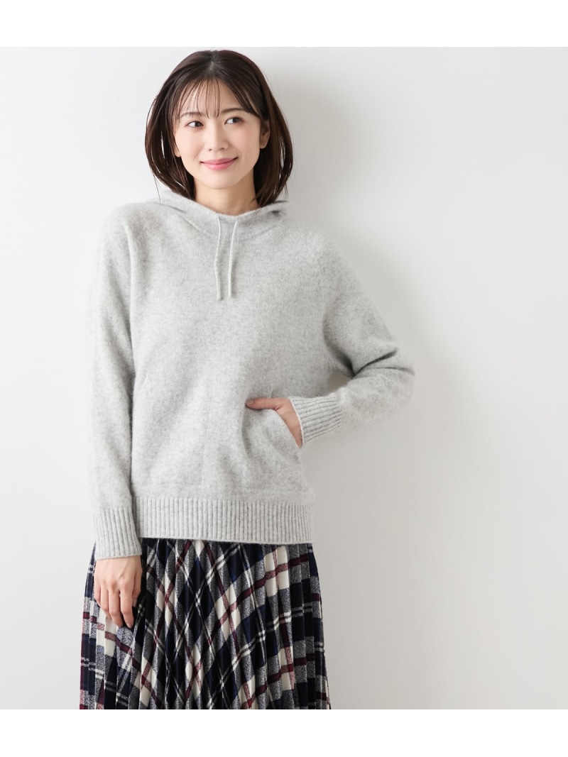 【SALE／23%OFF】【L】絨毛アンゴラ ホールガーメントパーカ NEWYORKER WOMEN L-SIZE ニューヨーカー エル大いさ トップス 編み物 ベージュ【RBA_E】【貨物輸送無料】[ Fashion] ニット・セーター-トップス-レディースファッション