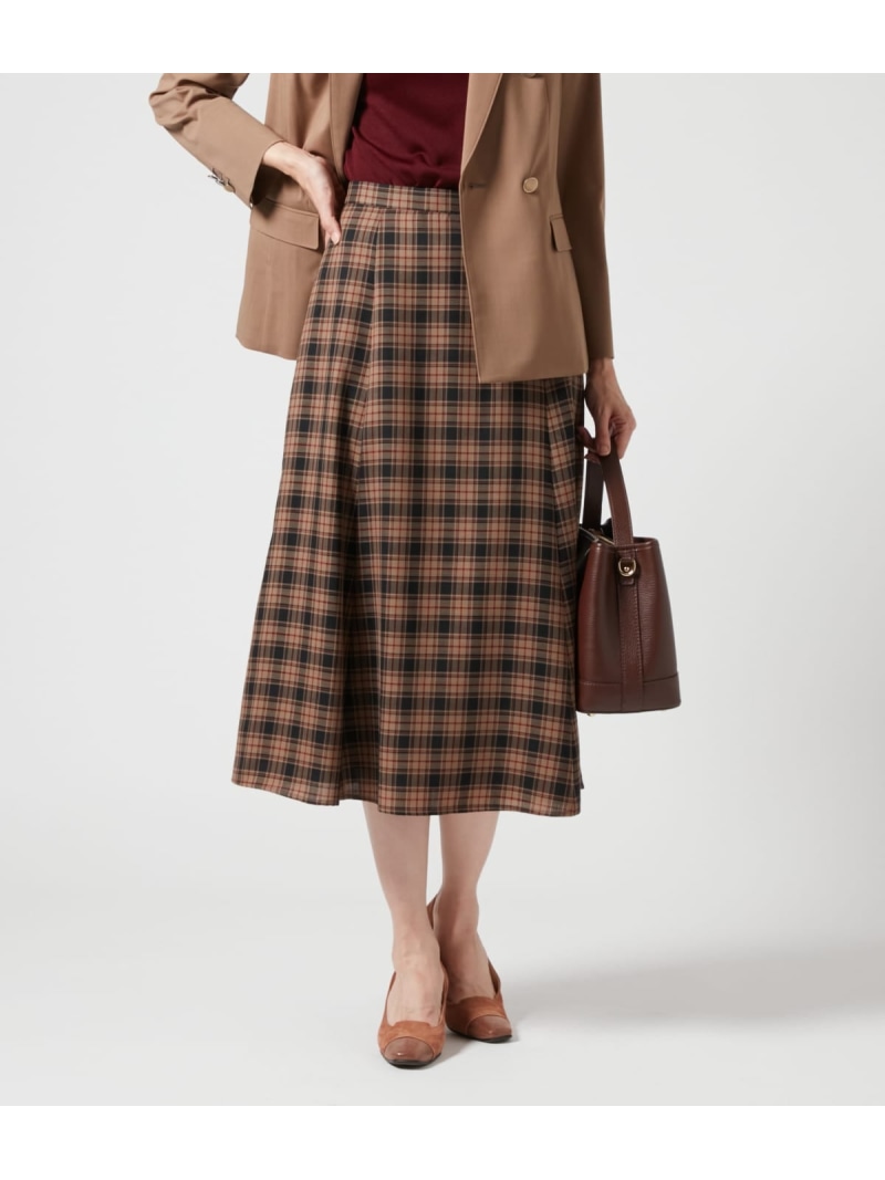 【SALE／20%OFF】タータンチェック 6枚はぎフレアスカート NEWYORKER WOMEN ニューヨーカー スカート その他のスカート オレンジ【RBA_E】【送料無料】[ Fashion]