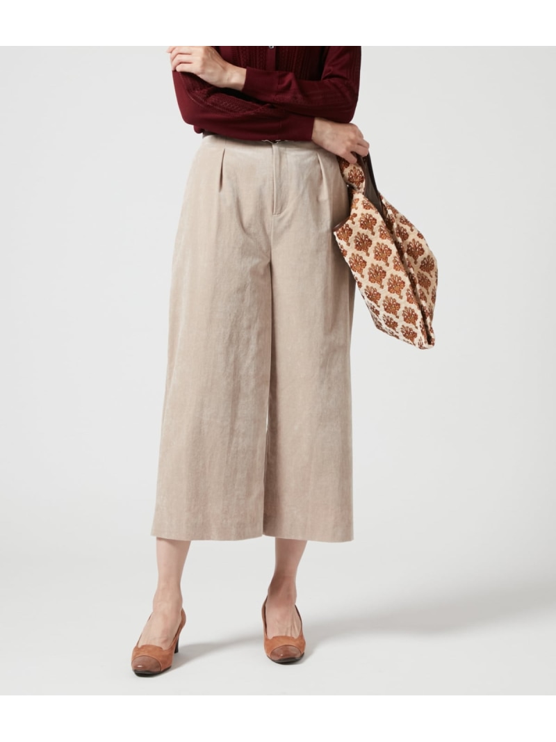 【SALE／26%OFF】シャンブレーコール タックガウチョパンツ NEWYORKER WOMEN ニューヨーカー パンツ その他のパンツ ベージュ ブルー【RBA_E】【送料無料】[ Fashion]