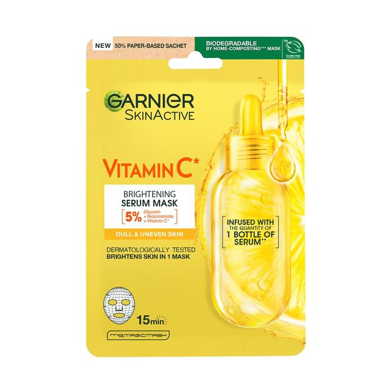 【期間限定10％OFFクーポンゲット】 【現地直送/格安】[Garnier] スキンアクティブ ビタミンC シートマスク ニュージーランド直販 送料無料｜NewZealandshop