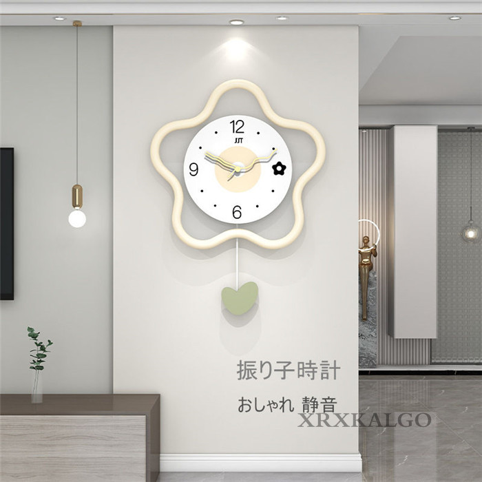 振り子時計 静音 壁掛け時計 おしゃれ 時計 夜光 壁掛け 壁飾り 掛け時計 北欧 ウォールクロック 新築祝い ギフト 新生活応援 部屋飾り 引越し祝い お礼 祝い 結婚祝い ギフト電池