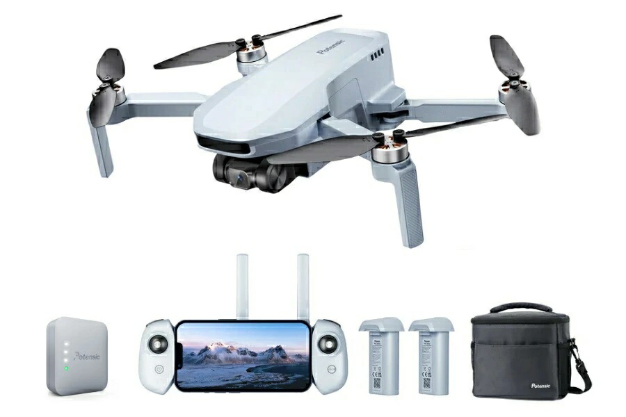 Potensic ATOM SE Expansion Kit Sub 250g 折りたたみ式 GPS ドローン 4K HD EIS カメラ付き【バッテリー装着×1 予備×1】（リモートIDモジュール付き）送料無料