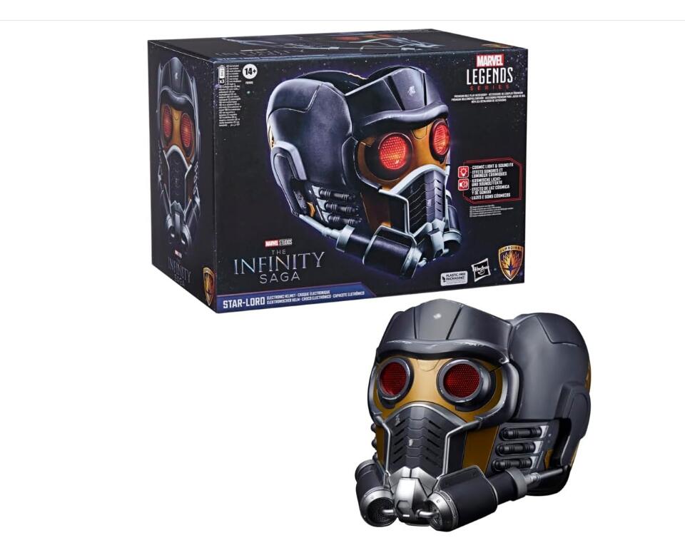 ハズブロ(HASBRO) MARVEL マーベルレジェンド・シリーズ スター・ロード プレミアム エレクトロニック ロールプレイ ヘルメット ライト&サウンドエフェクト付き ガーディアンズ・オブ・ギャラクシー 大人用ロールプレイギア｜ANGELCASTLETOYS