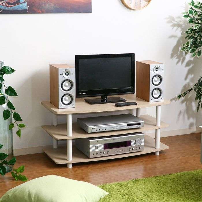 不二貿易TVボードTVラック90ホワイトウォッシュテレビ台テレビボードTV台幅90cm奥行40cm高さ40.5cmリビング97530