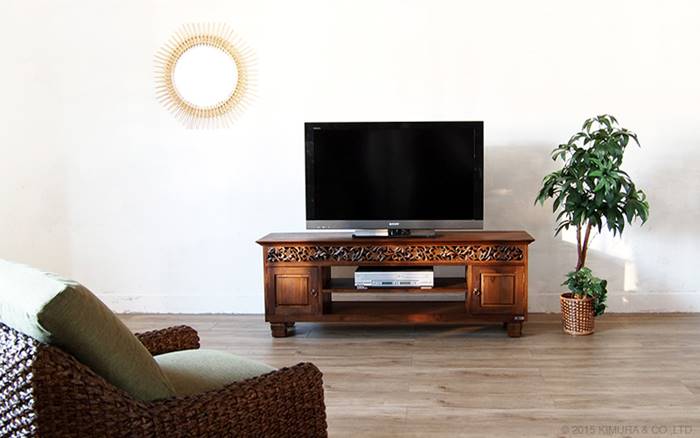 在庫僅少】 アジアン家具 UBUD チーク無垢材 テレビボード 幅150cm