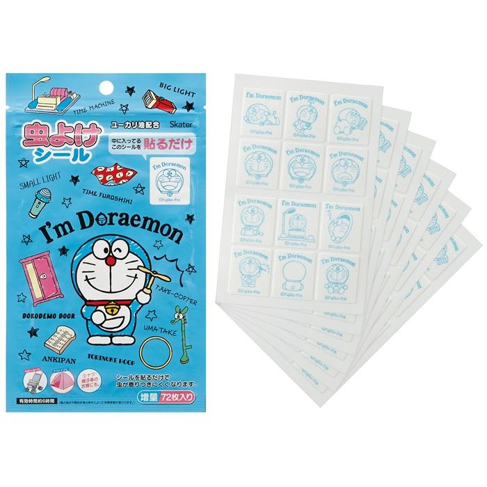虫よけ シール キャラクター 虫除けシール 72枚入 Dr ひみつ道具 Myp5 ドラえもん 虫除け 子供 キッズ アウトドア キャンプ 気質アップ