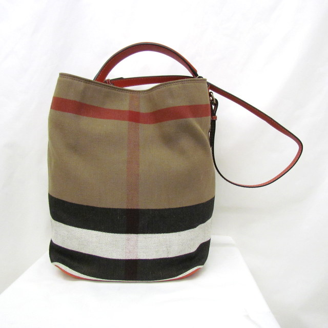 Lady S Bag Higashiosaka With The Porch Burberry Handbag One Shoulder Check 3945728 Brown Black White Red Bucket