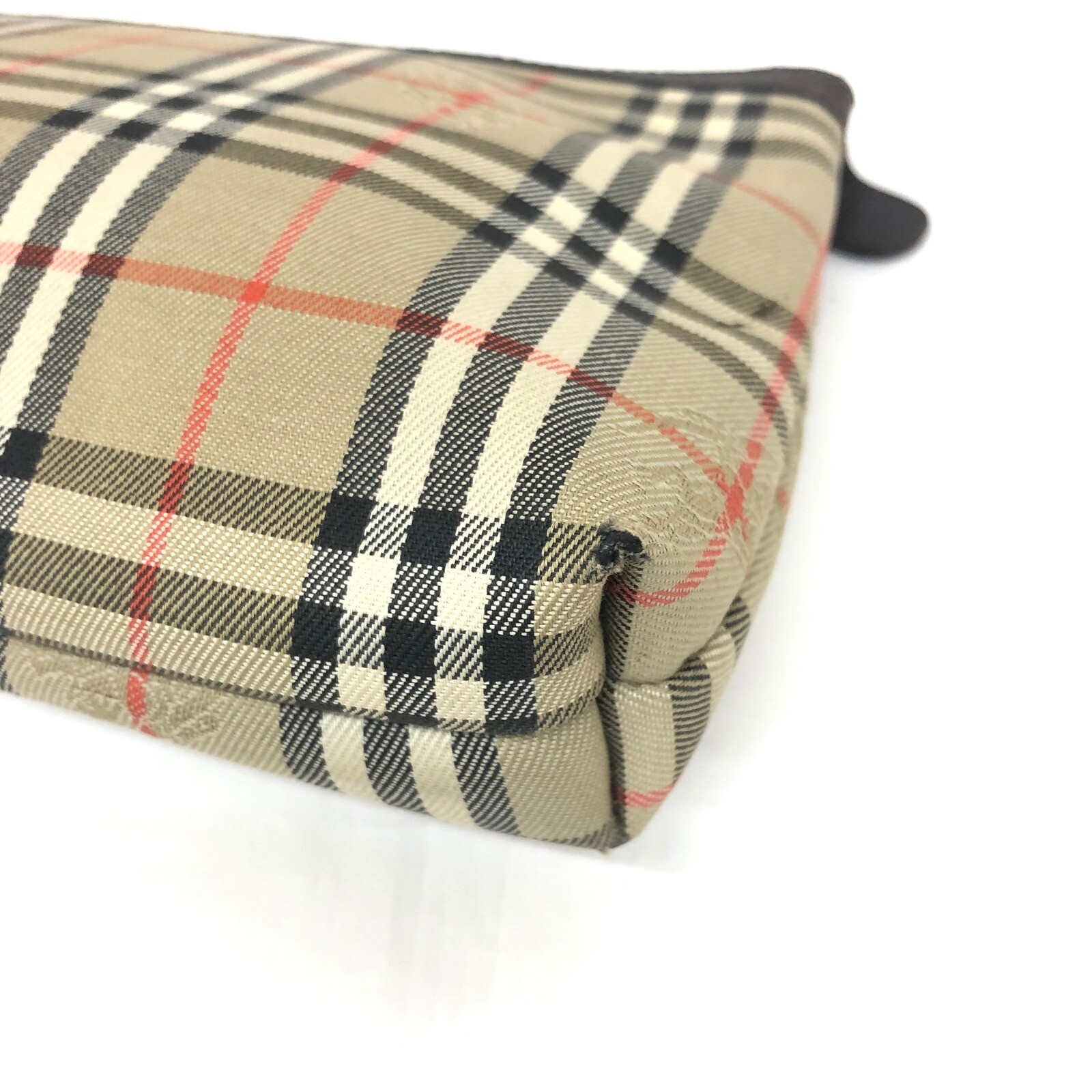 Burberrys バーバリーズ マルチポーチ バーバリーチェック ホースマーク チェック柄 ベージュ ブラウン キャンバス レザー コスメポーチ 化粧品入れ 小物入れ レディース メンズ T東大阪店 Ityrrowecqys 中古 Ryb9165 Rvcconst Com