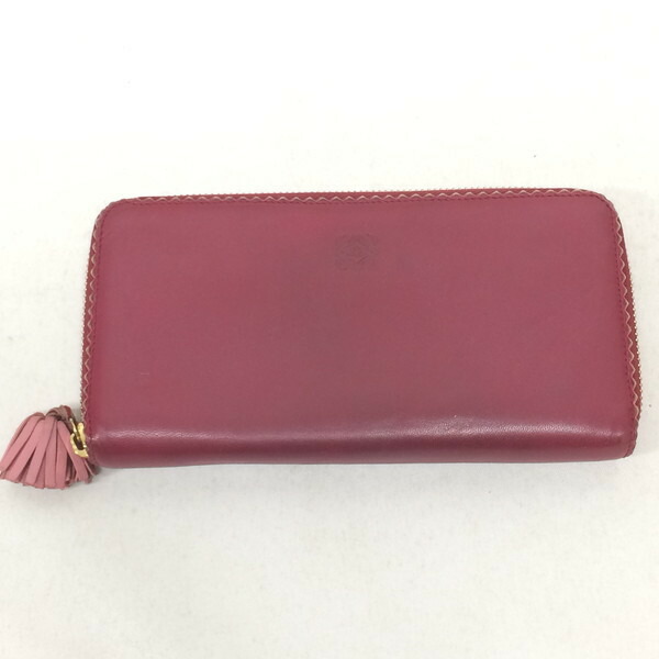 Zip Wallet Around 小物 ラウンドジップ 財布 ケース ロエベ Loewe It6iw18vktrf 小物 ロゴ型押し 1n81 レザー 長財布 ワインレッド レディース イタリア製 三国ケ丘店 It6iw18vktrf 中古 Rm1351d Next51店