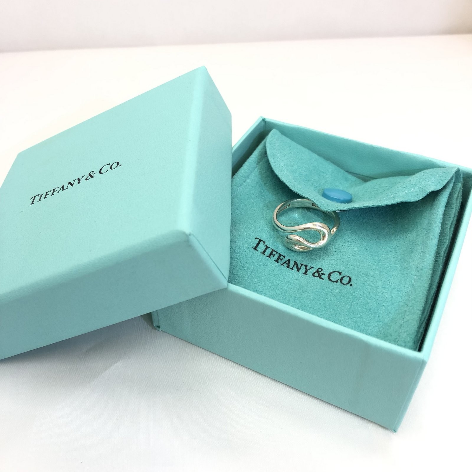 Tiffany Co ティファニーリングエルサペレッティオープンウェーブシルバーt東大阪店925 シルバースペイン製リング約9号相当指輪アクセサリー保存箱保存袋レディースt東大阪店itf64dvdfkl4 中古 Ryb9401 Next51店