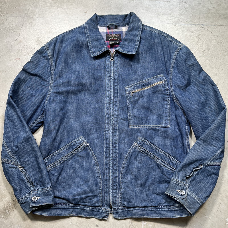 【楽天市場】RRL (ダブルアールエル) 90's ヘリンボーンデニムワークジャケット コットンネルライニング 91-Bタイプ 初期三ツ星タグ