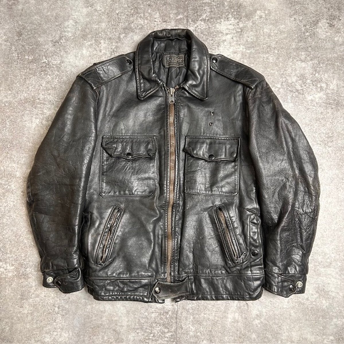 70s vintage レザーシングルライダースジャケット 古着 70年代 Schott ショット シングルライダースジャケット メンズL相当