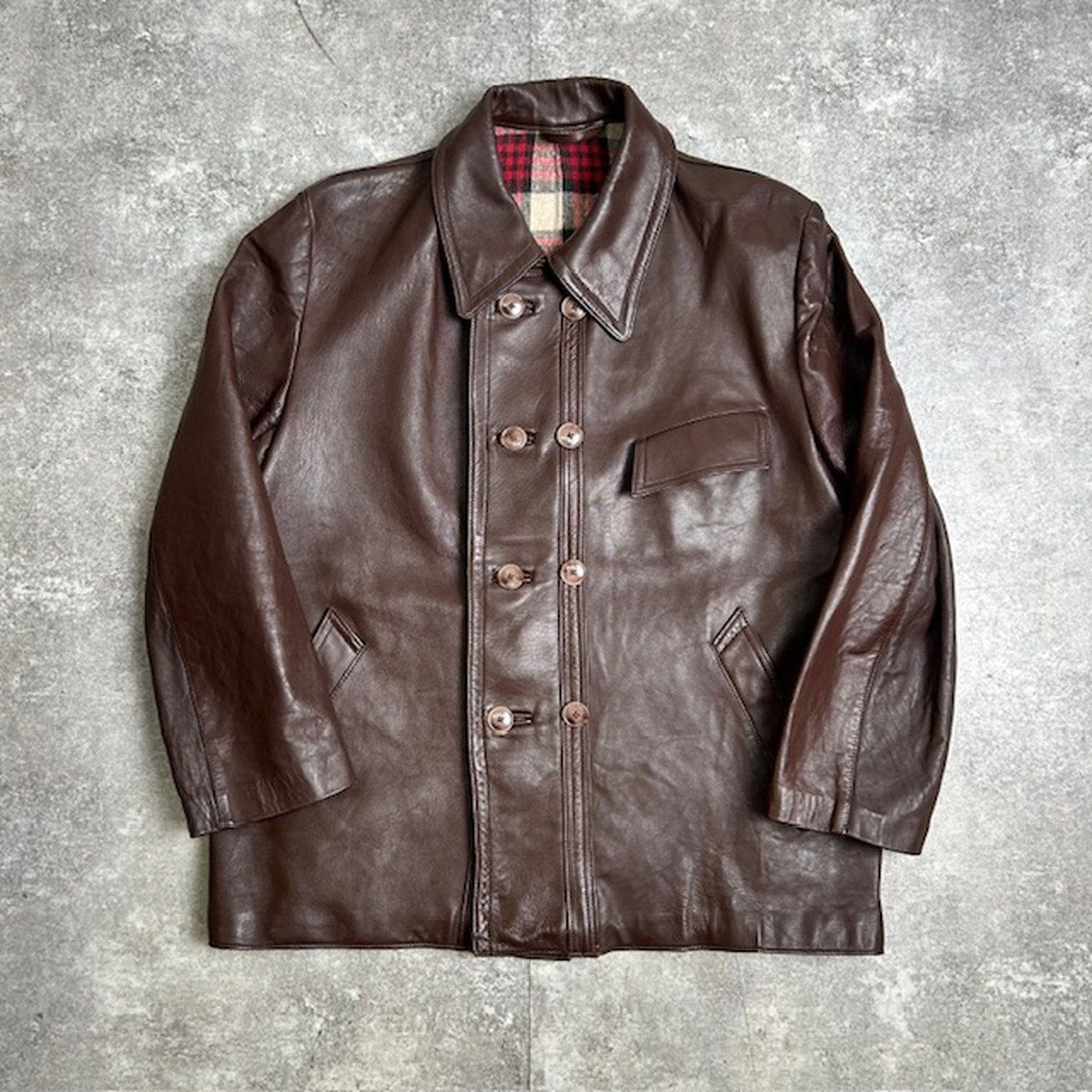 50s - vintage コルビジェジャケット　レザージャケット　GVF 茶色 楽天市場】70年代 フランス製 GVF コルビジェジャケット レザー