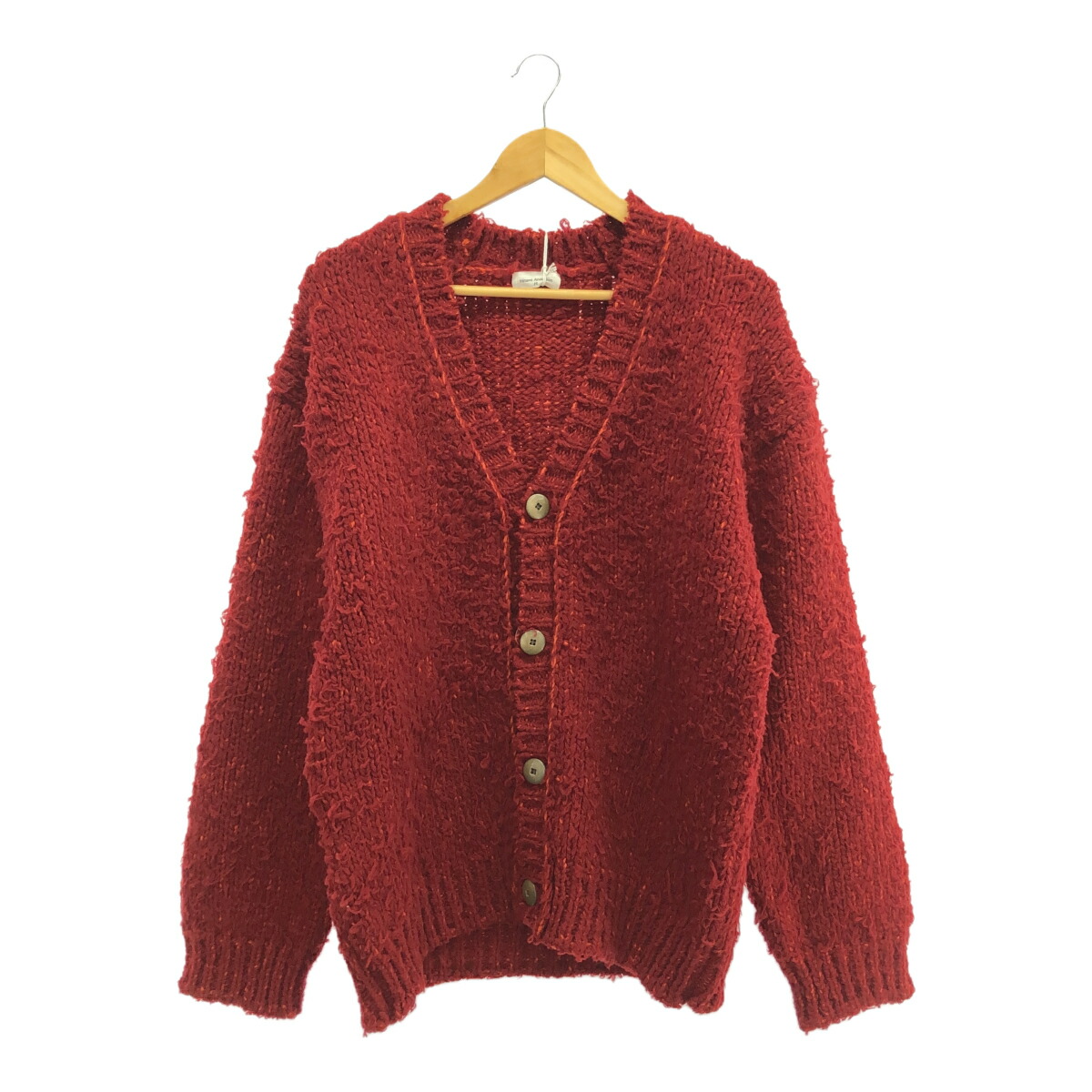 minami Anderson ミナミ アンダーソン 大きさL 23AW FRENCH MERINO ROOP SHAGGY CARDIGAN 23080610005030 シャギー ジレー 日本製 メンズ 赤いこと RED 赤 引き船付き添い人 三国ケ丘店 IT0IZT3LB1J0 【中古】 RM4622M