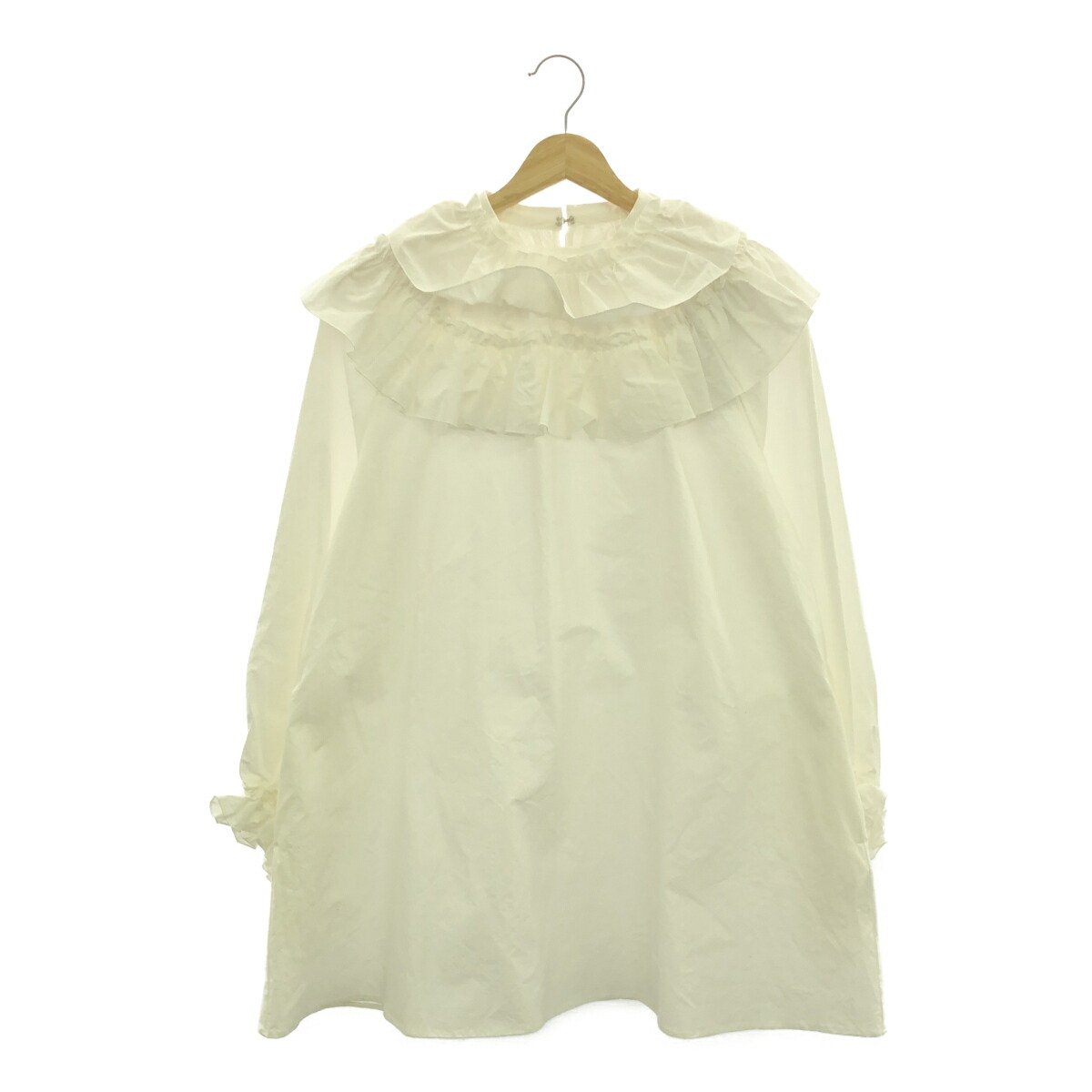 美品 人気テキスタイル ユキエモン yukiemon フランシュリッペ 着せ替え シフォン フリルブラウス M アイスグレー【2400014475395】 美品 人気テキスタイル ユキエモン yukiemon フランシュリッペ