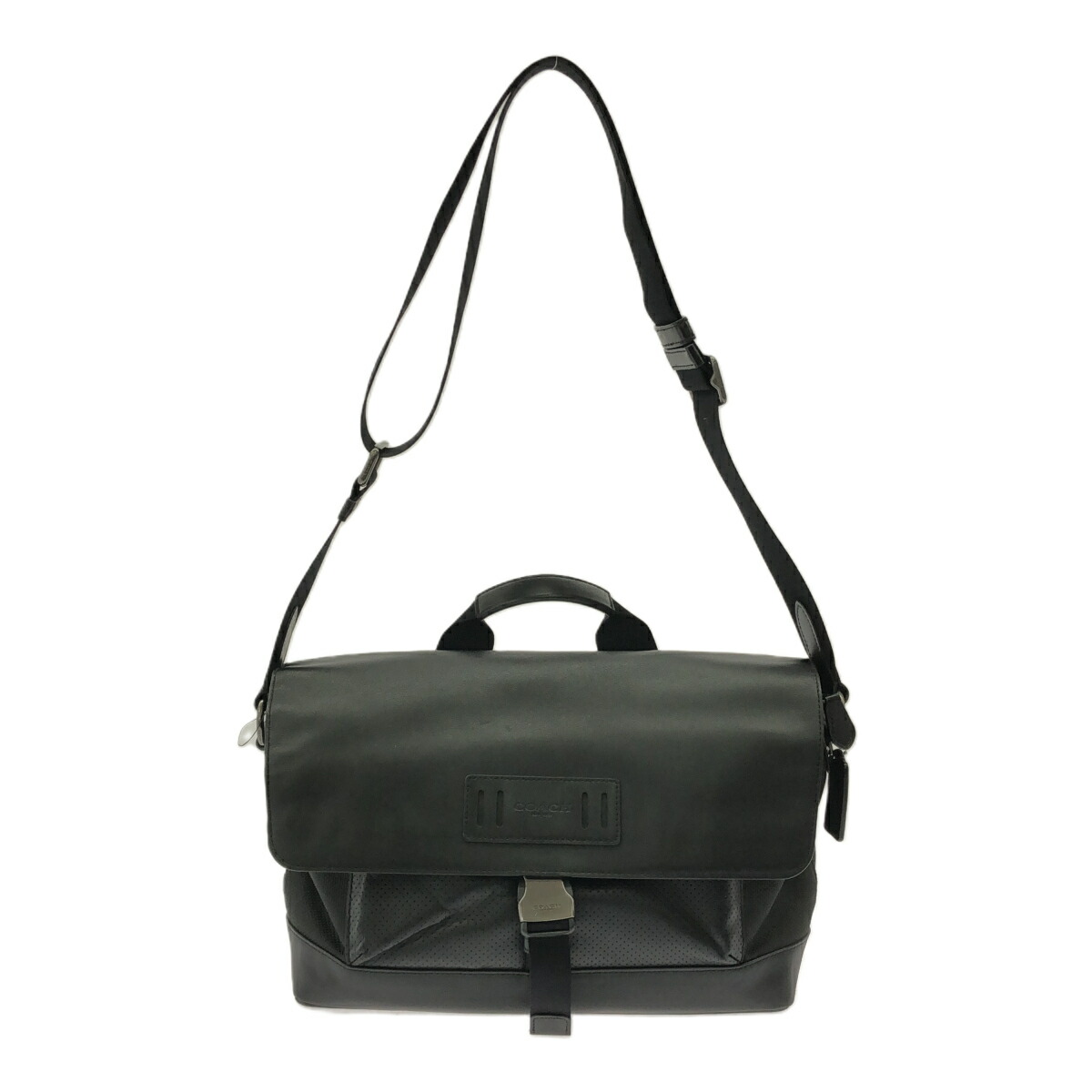 コーチ メッセンジャーバッグ パフォイテッド 斜め掛け レザー ブラック COACH/コーチ】 メッセンジャーバッグ 斜め掛け ショルダー