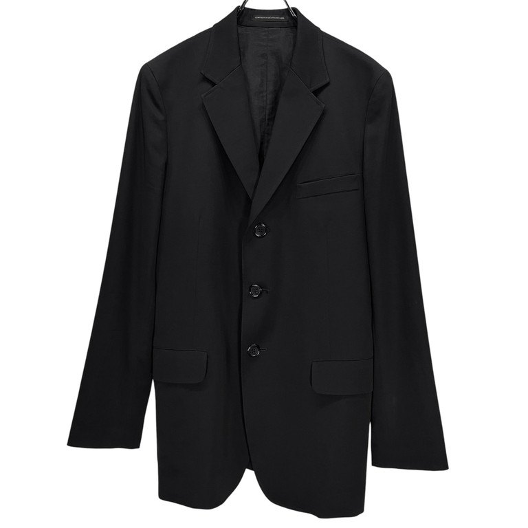 希少 美品 ワイズ 上質 デザイン テーラードジャケット ウール 変形 Yohji Yamamoto Pour Homme 【men3292I】 REPLICA 02AW ウール