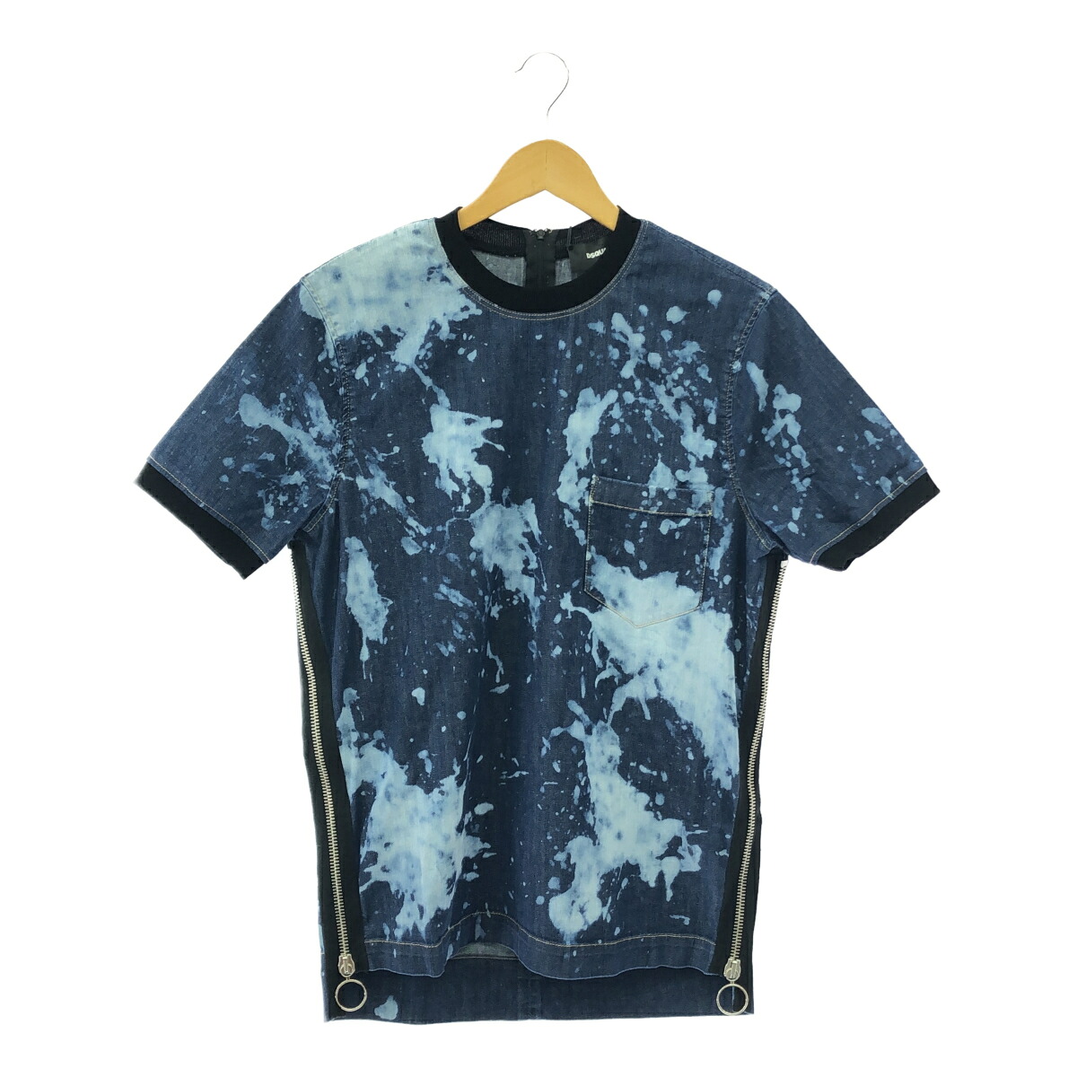 DSQUARED2 ディースクエアード サイズ46 ハードブリーチ加工 ペンキ サイドZIP DENIM TEE チェストポケット付 S71DM0033 ネイビー系 トップス コットン ポリウレタン イタリア製 三国ケ丘店 ITA5HFC5O3AS 【中古】 RM4824M｜NEXT51店