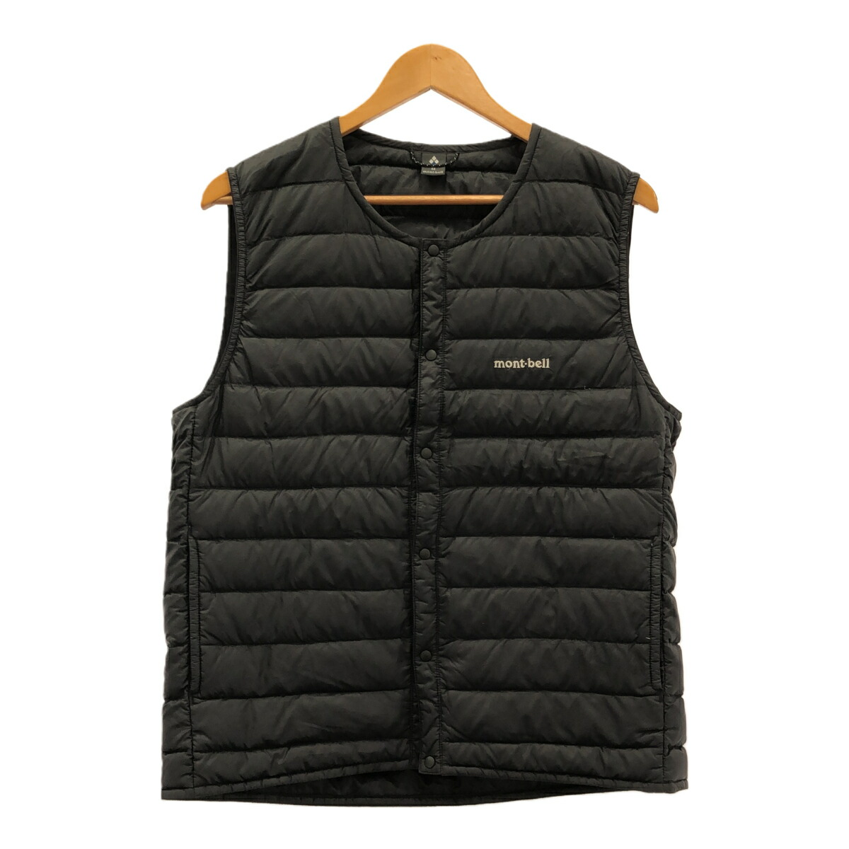 極美品モンベル　800FP スペリオダウンベスト メンズMブラック スペリオダウン Vネックベスト Men's｜モンベル