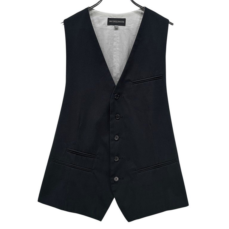 【未使用品】Ann Demeulemeester ホワイト ロングベスト ジレ STYLE DELI ベスト ジレ 片畦編みサマーニットロングベスト
